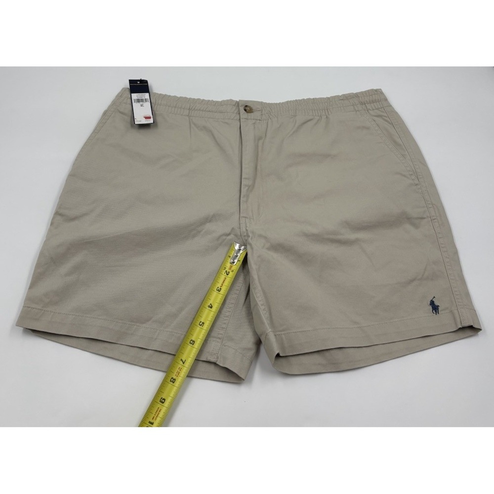 NWT Polo Ralph Lauren Men's XL Classic Fit 6" Tan Logo Elastic Khaki Shorts - Picture 2 of 5